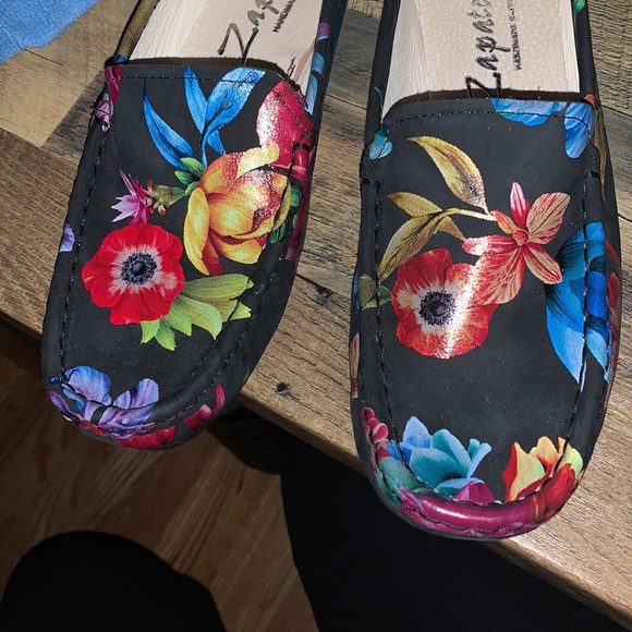Floral Leather Loafers - Picture 1 of 4